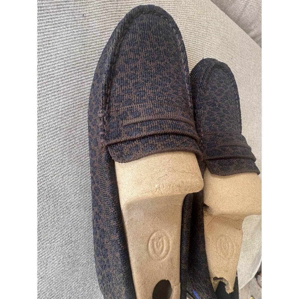 Rothy's The Driver Loafers Brown Leopard Print Knit Slip On Shoes Mens - Picture 3 of 6